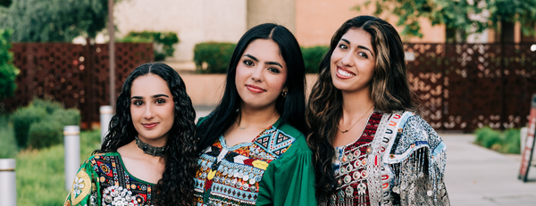 3 girls in Afghan dress
