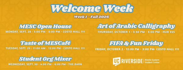 welcome week flyer 2026 events