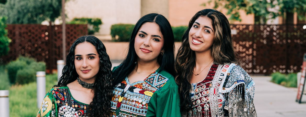 3 girls in Afghan dress